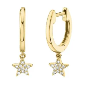 0.04CT DIAMOND STAR HUGGIE EARRING