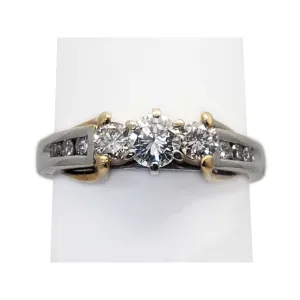 0.48 ctw Diamond Band Ring 14k Two-Tone Yellow & White Gold Size 9