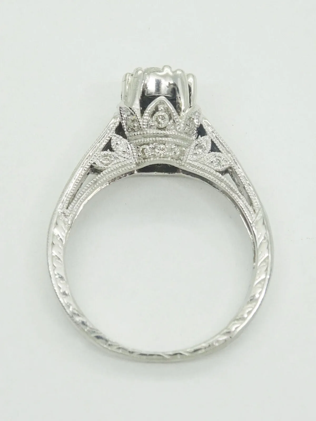 0.50ct tw Ladies Diamond Flower Cluster Engagement Ring 14k White Gold Size 5.75