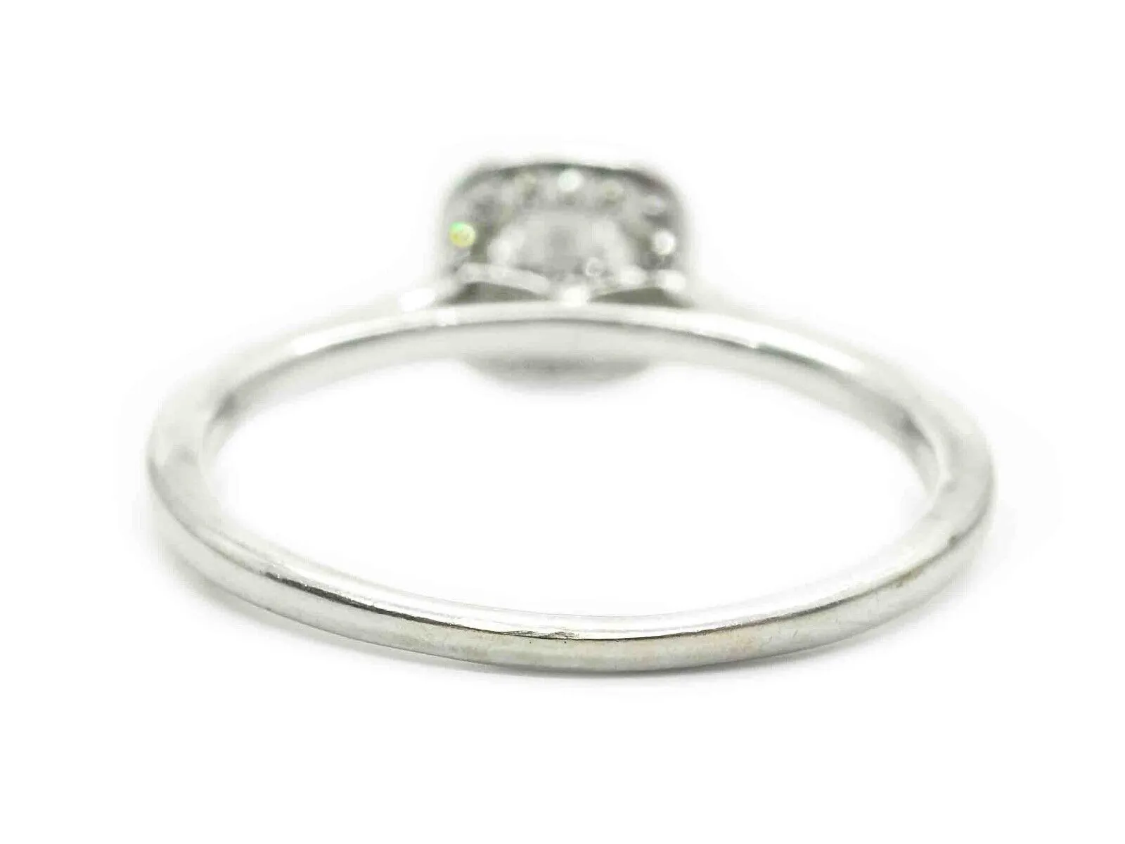 0.73ct tw Natural Diamond Halo Engagement Band Ring 10k White Gold Size 5.5
