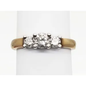 0.75 ctw Natural Diamond 3-Stone Style Band Ring 14k Gold Size 7