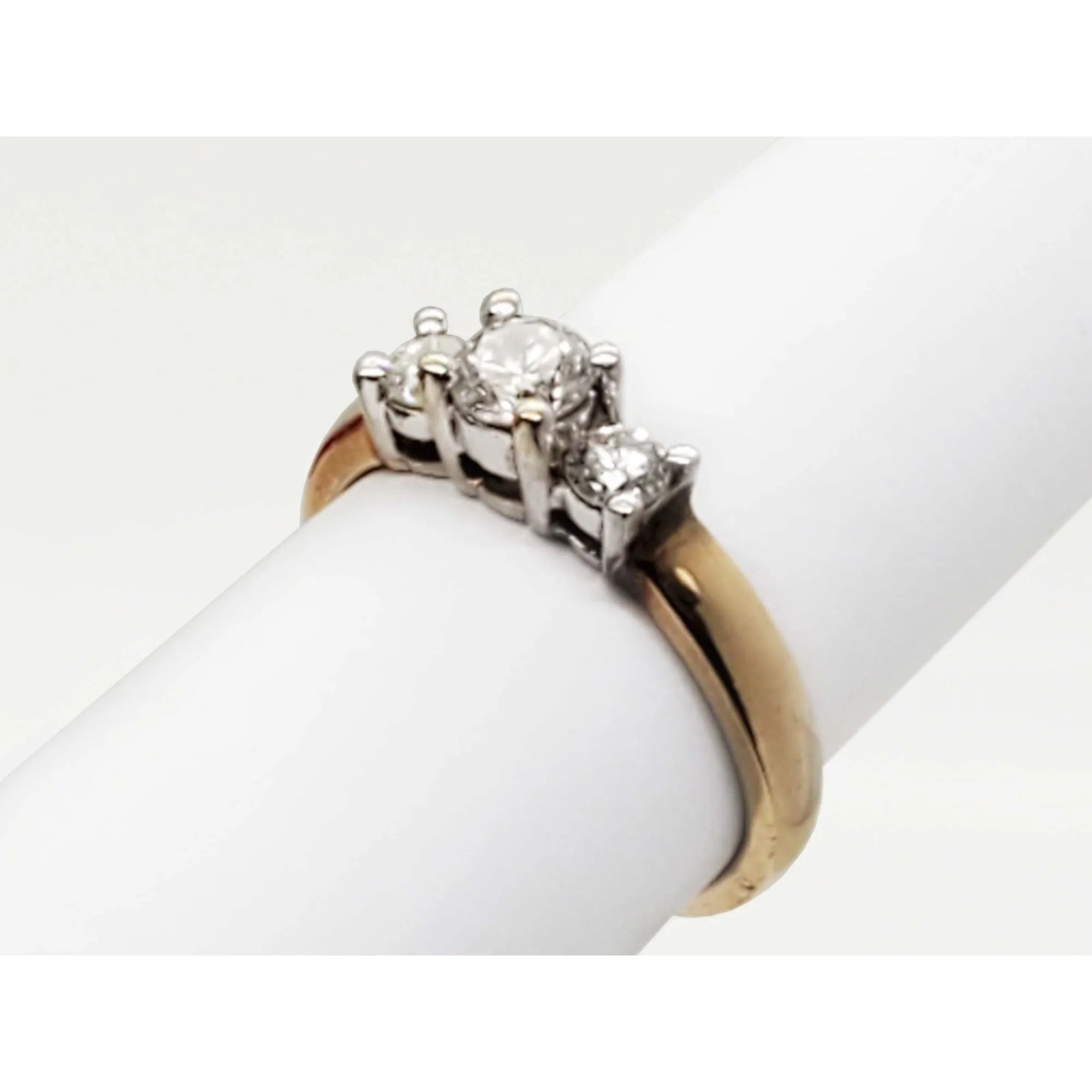 0.75 ctw Natural Diamond 3-Stone Style Band Ring 14k Gold Size 7