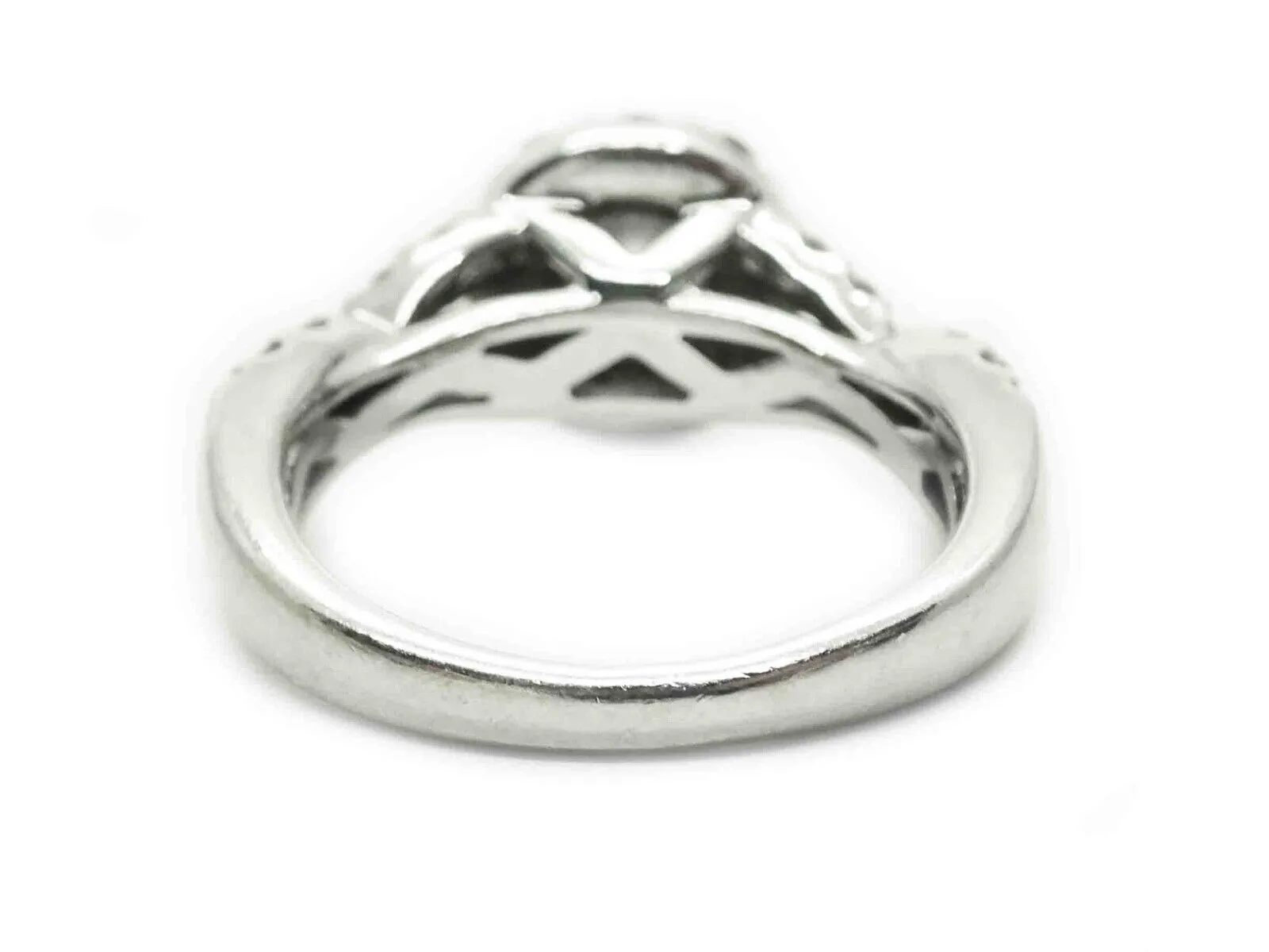 1.21ct tw Natural Diamond Halo Engagement Band Ring 14k White Gold Size 4.75