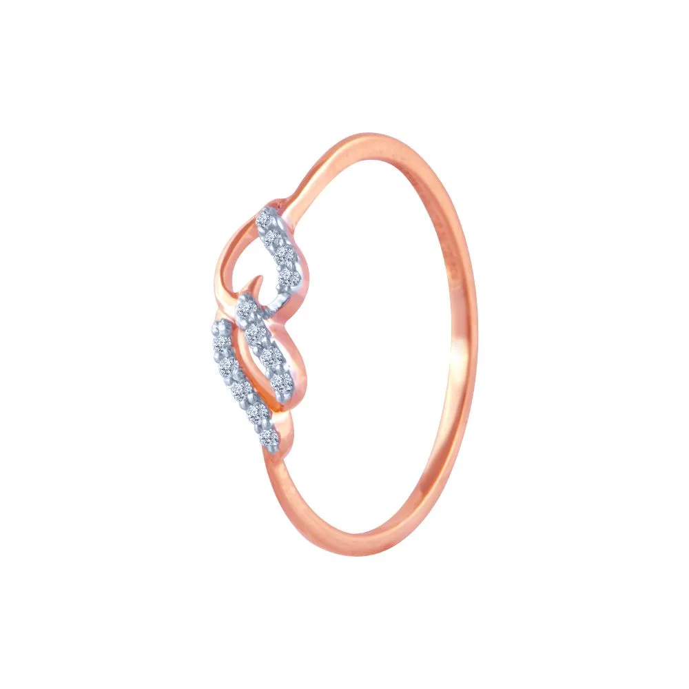 14k (585) Rose Gold And Diamond Ring For Women