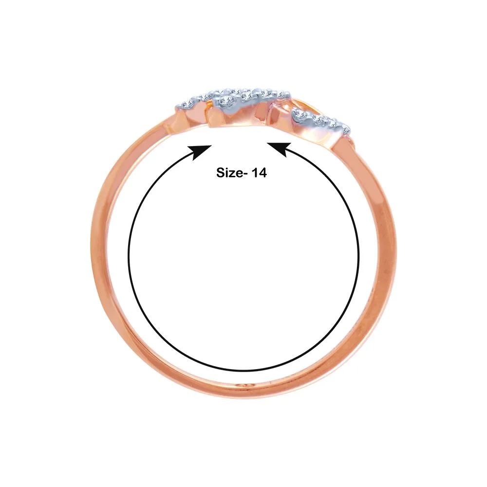 14k (585) Rose Gold And Diamond Ring For Women