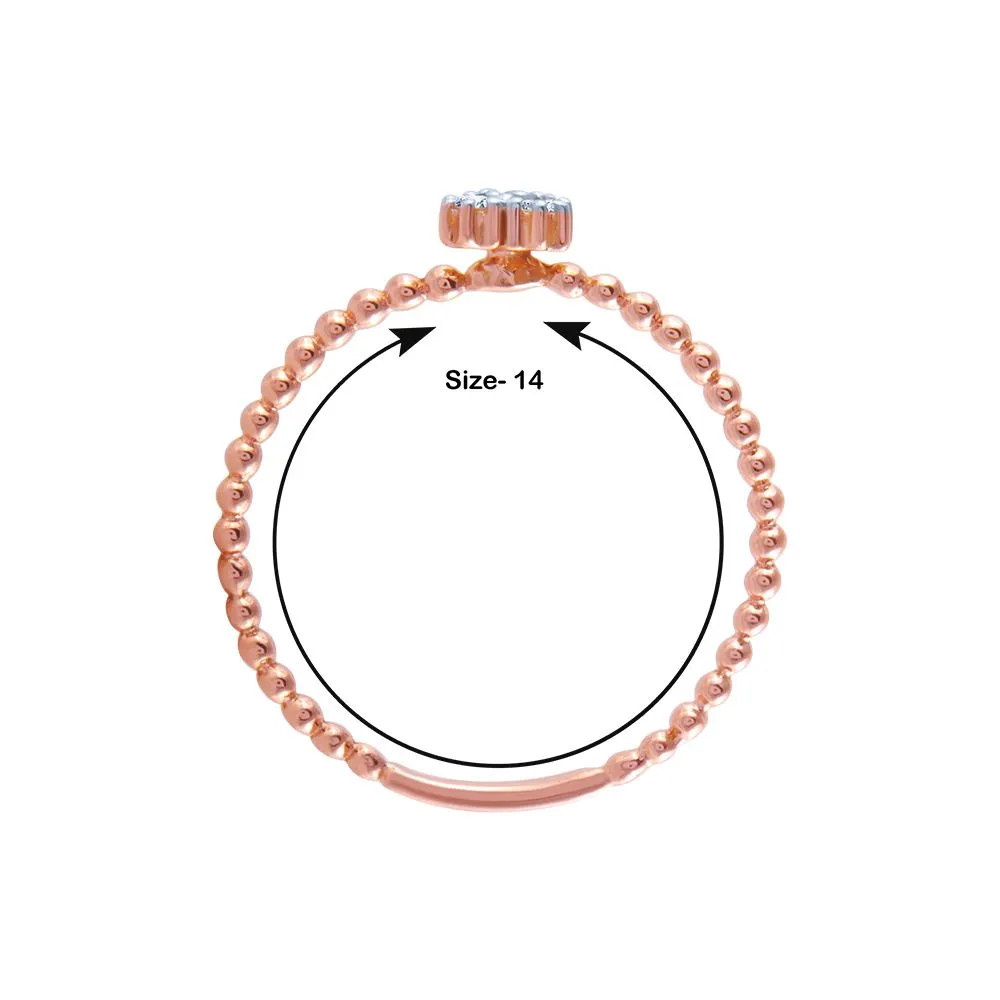14k (585) Rose Gold And Diamond Ring For Women