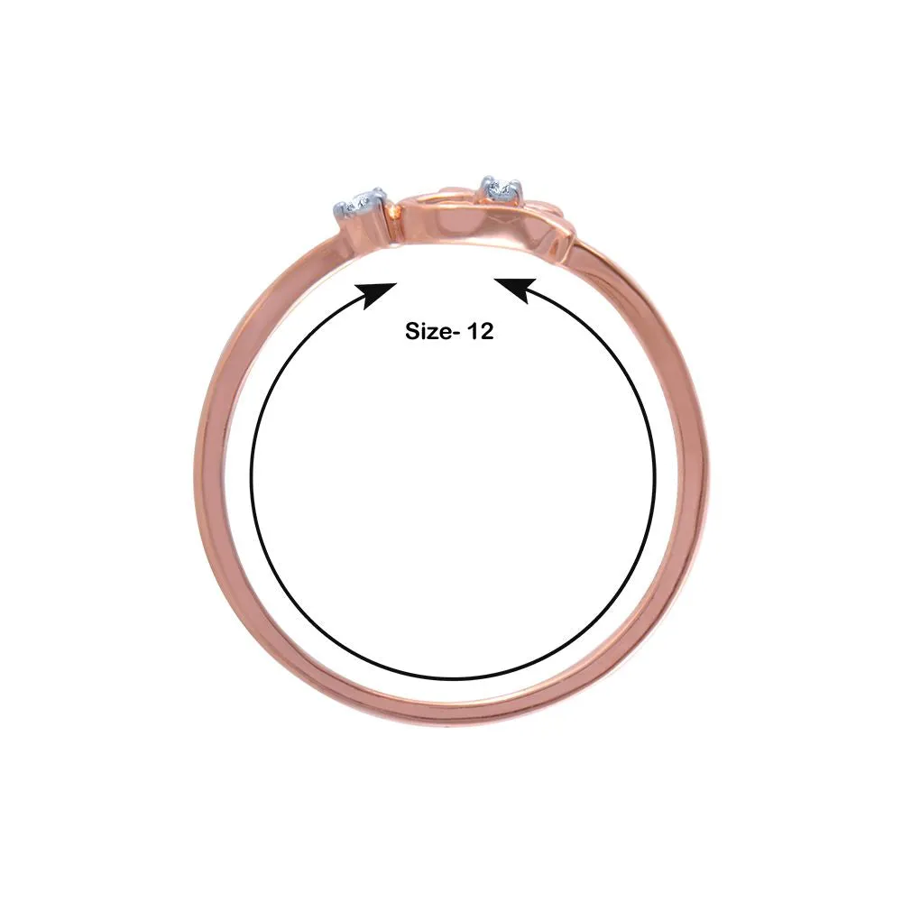 14k (585) Rose Gold And Diamond Ring For Women