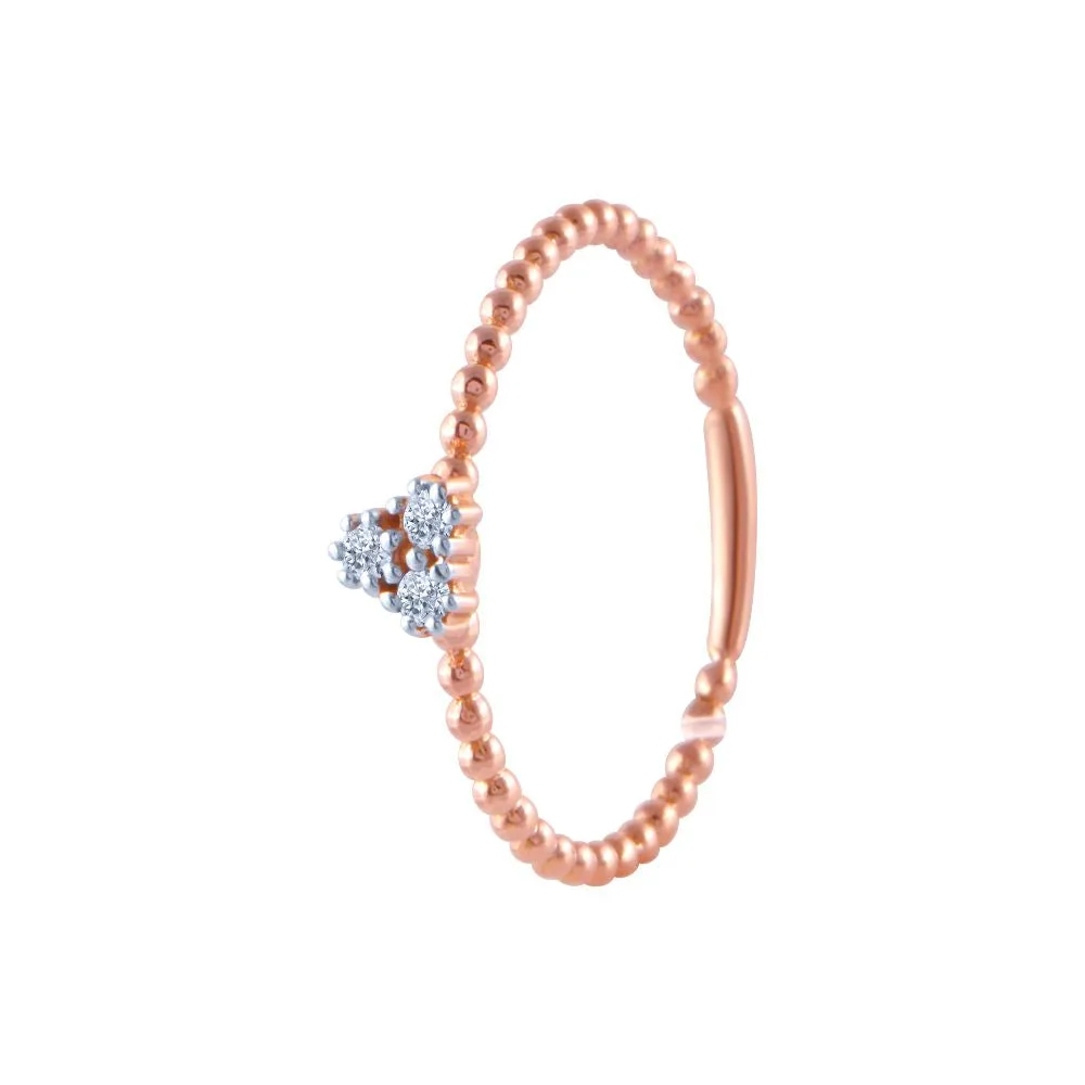 14k (585) Rose Gold And Diamond Ring For Women