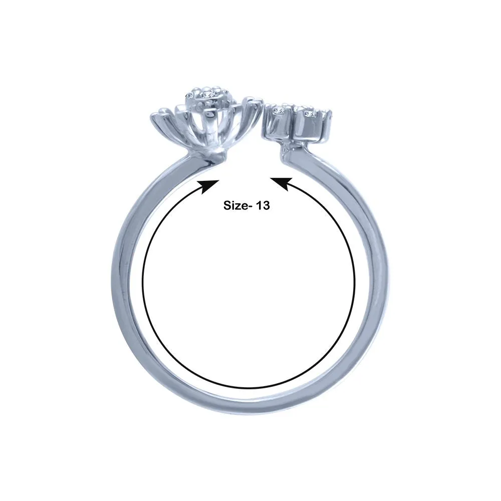 14k (585) White Gold And Diamond Ring For Women