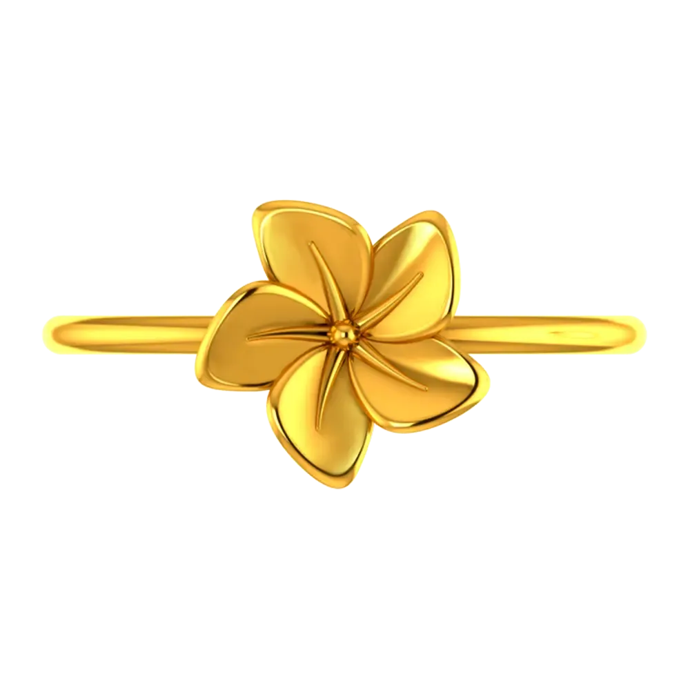 14k Gold Floral Ring With Beautiful Gold Petals