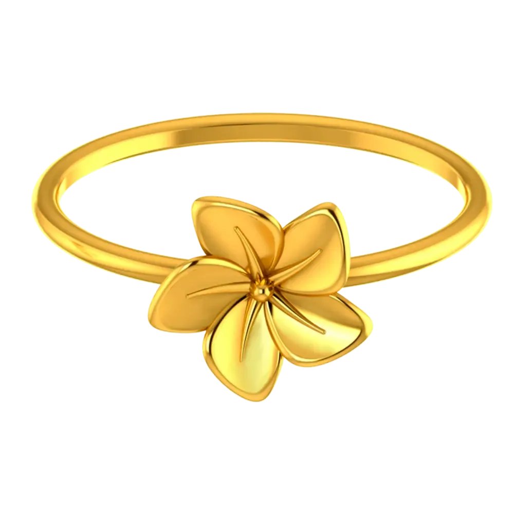 14k Gold Floral Ring With Beautiful Gold Petals