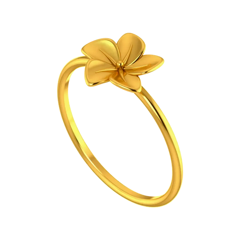 14k Gold Floral Ring With Beautiful Gold Petals