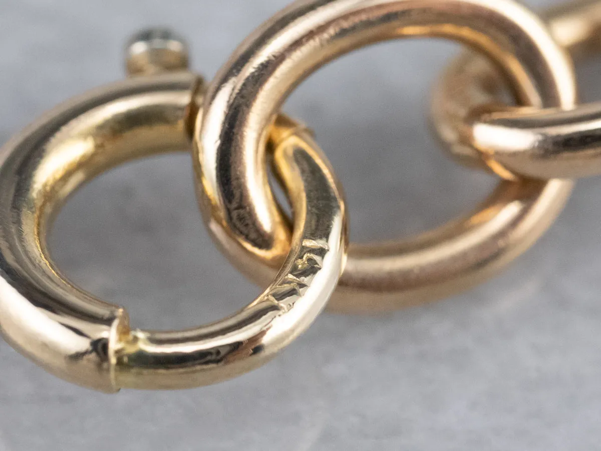 14K Gold Oval Link Chain Bracelet