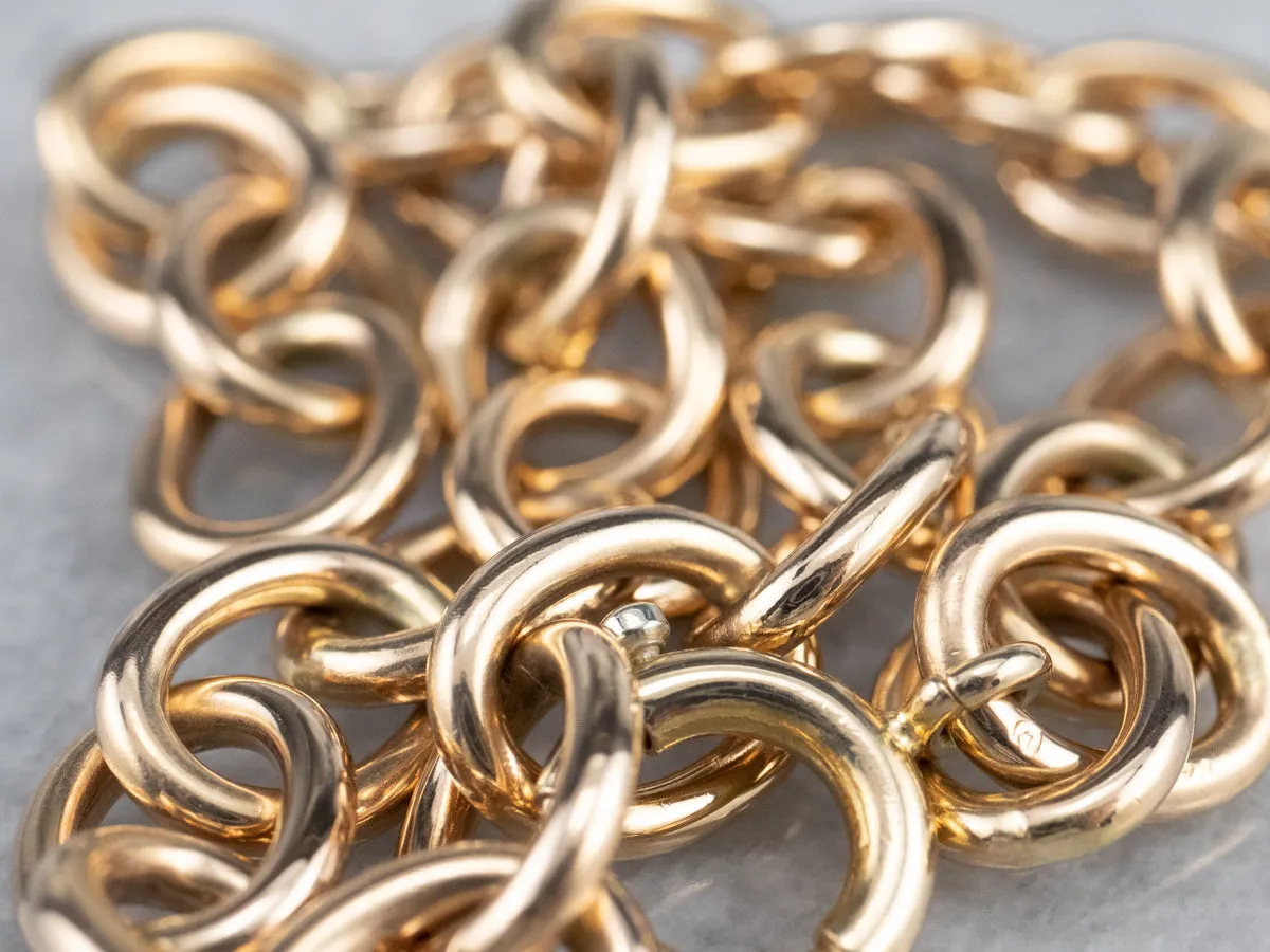 14K Gold Oval Link Chain Bracelet