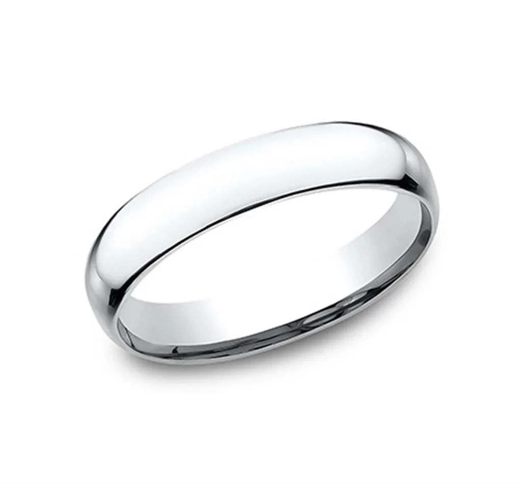 14K White Gold 4mm Comfort Fit Wedding Band