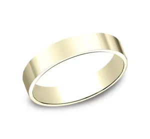 14K Yellow Gold 4mm Flat Comfort Straight Wedding Band