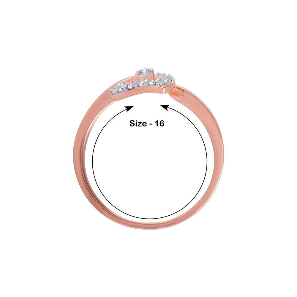 14KT (585) Rose Gold And Diamond Ring For Women