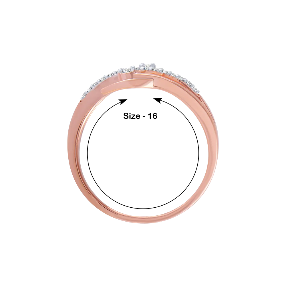 14KT (585) Rose Gold And Diamond Ring For Women