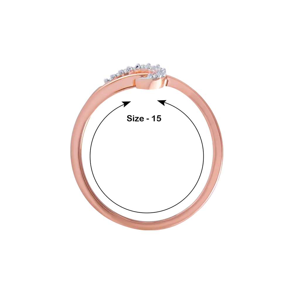 14KT (585) Rose Gold And Diamond Ring For Women