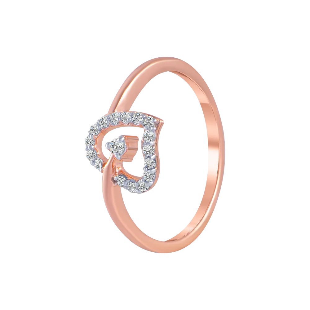 14KT (585) Rose Gold And Diamond Ring For Women