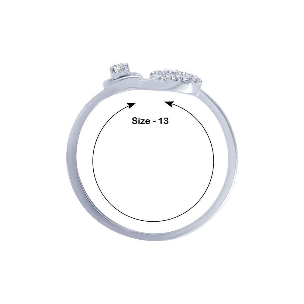 14KT (585) White Gold And Diamond Ring For Women