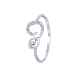 14KT (585) White Gold And Diamond Ring For Women