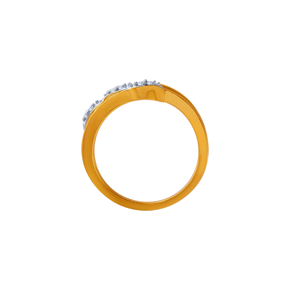 14KT (585) Yellow Gold And American Diamond Ring For Women