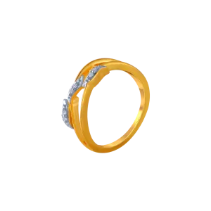 14KT (585) Yellow Gold And American Diamond Ring For Women