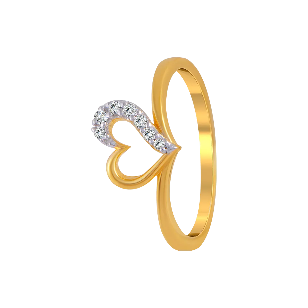 14KT (585) Yellow Gold And American Diamond Ring For Women