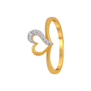 14KT (585) Yellow Gold And American Diamond Ring For Women