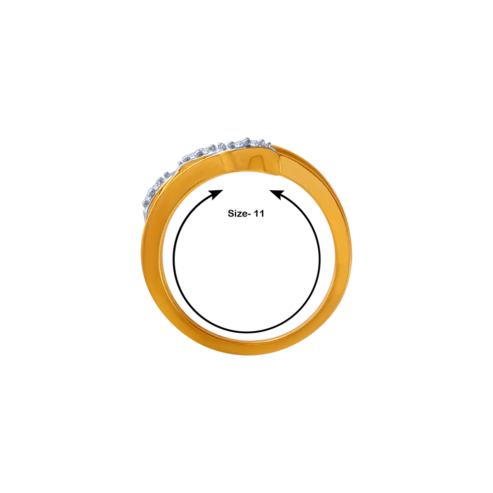 14KT (585) Yellow Gold And American Diamond Ring For Women