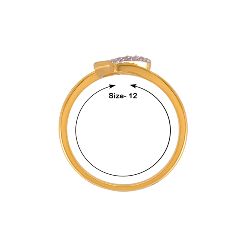 14KT (585) Yellow Gold And American Diamond Ring For Women