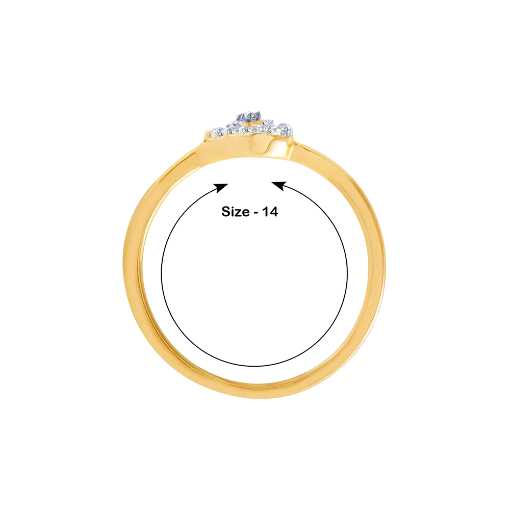 14KT (585) Yellow Gold And Diamond Ring For Women