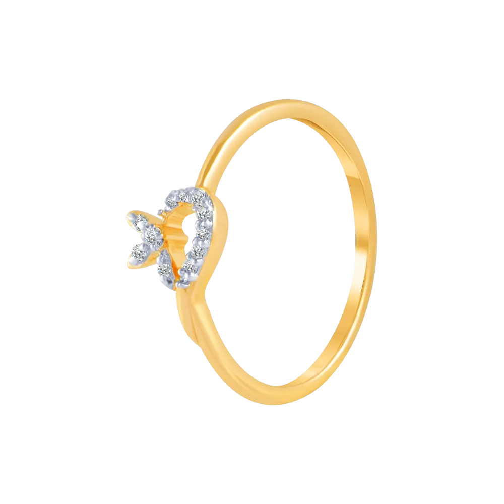 14KT (585) Yellow Gold And Diamond Ring For Women