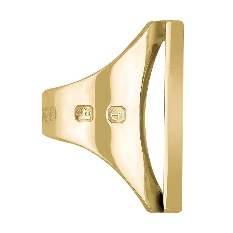 18ct Yellow Gold Blue John Hallmark Large Square Ring