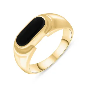 18ct Yellow Gold Whitby Jet Oval Dodgem Ring