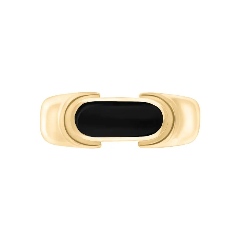 18ct Yellow Gold Whitby Jet Oval Dodgem Ring