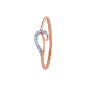 18k (750) Rose Gold And Diamond Ring For Women