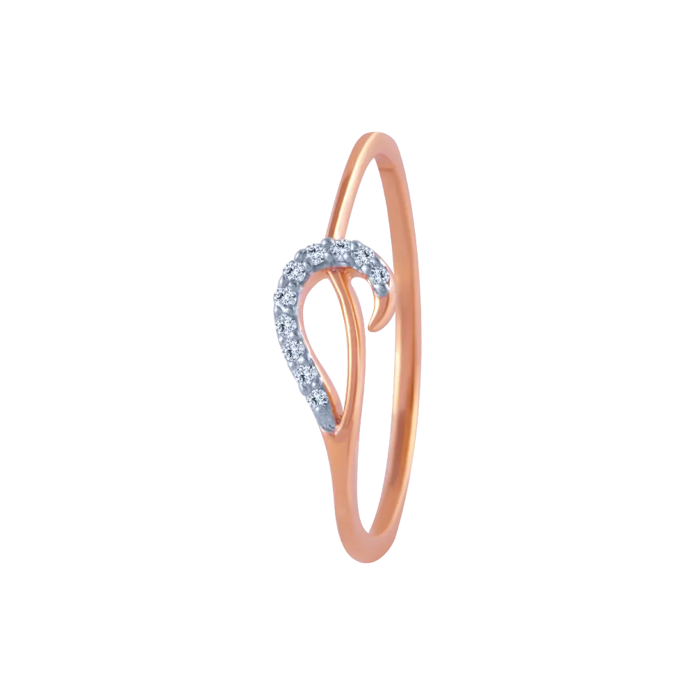 18k (750) Rose Gold And Diamond Ring For Women