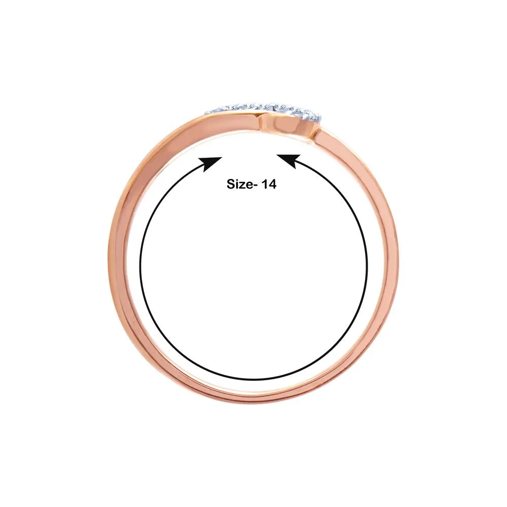 18k (750) Rose Gold And Diamond Ring For Women