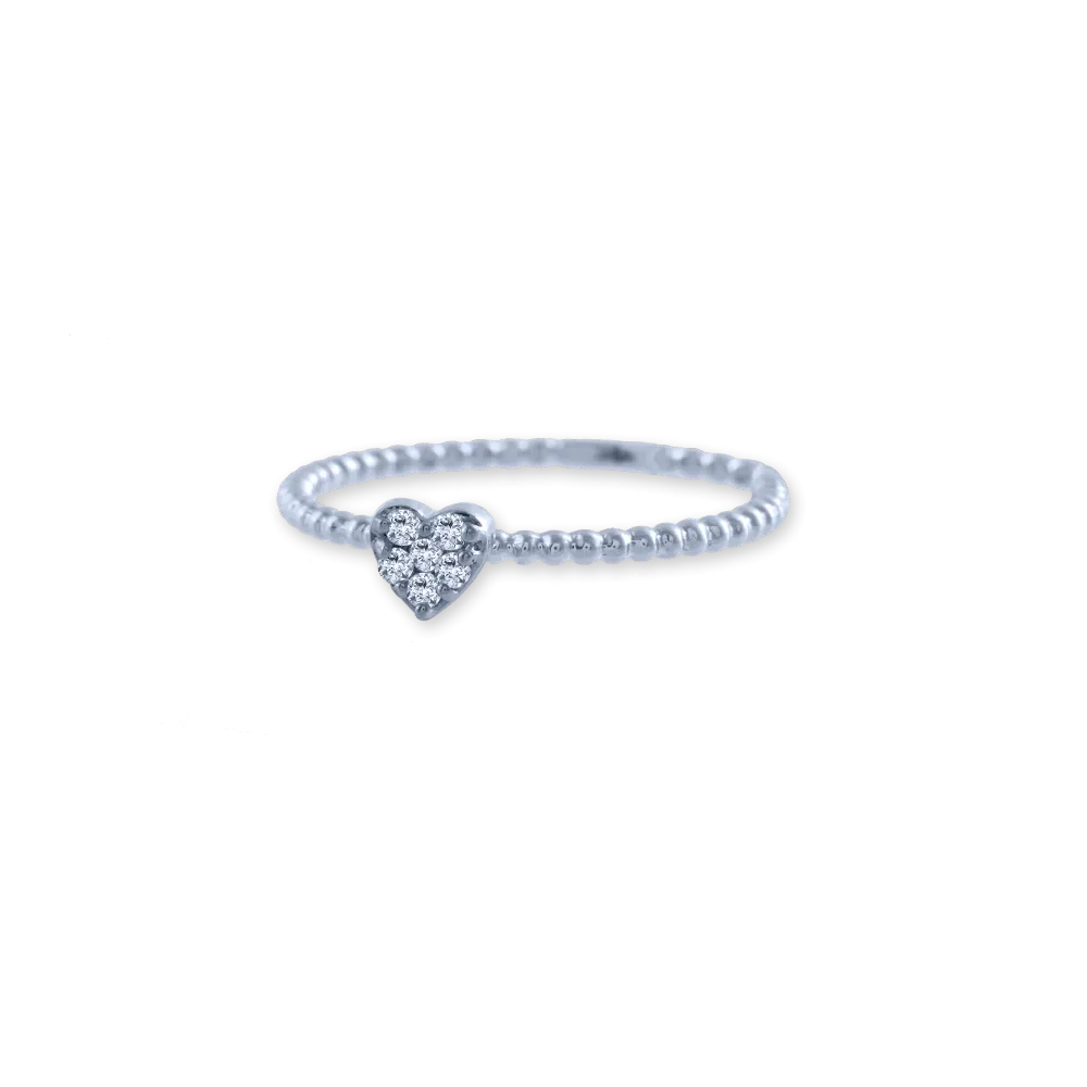18k (750) White Gold And Diamond Ring For Women