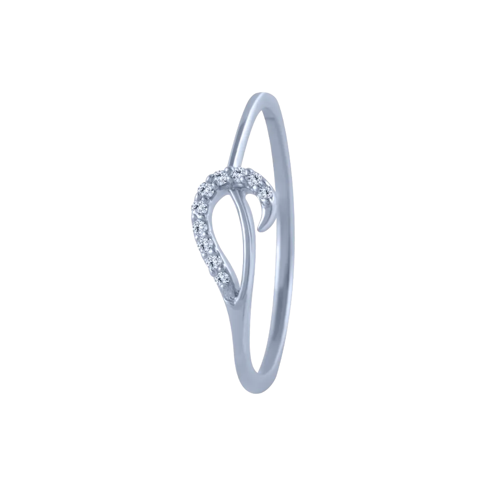 18k (750) White Gold And Diamond Ring For Women