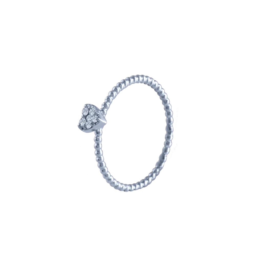 18k (750) White Gold And Diamond Ring For Women