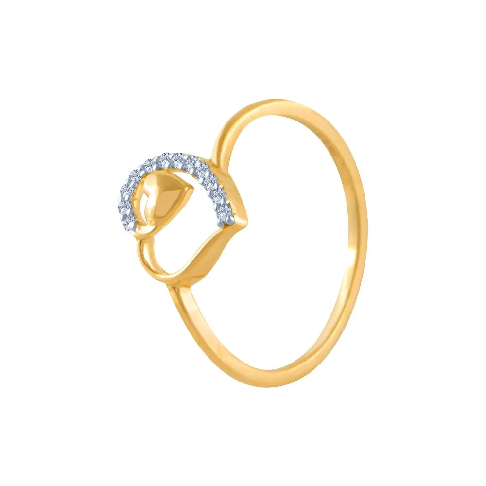 18k (750) Yellow Gold And Diamond Ring For Women