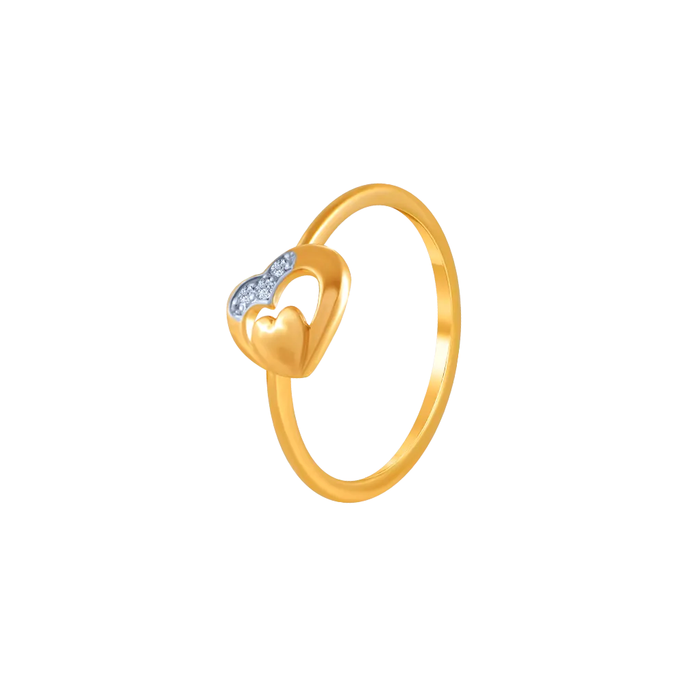 18k (750) Yellow Gold And Diamond Ring For Women
