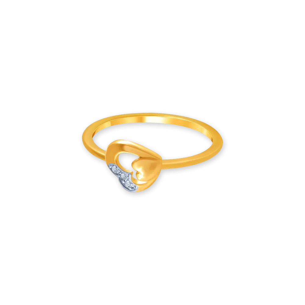 18k (750) Yellow Gold And Diamond Ring For Women