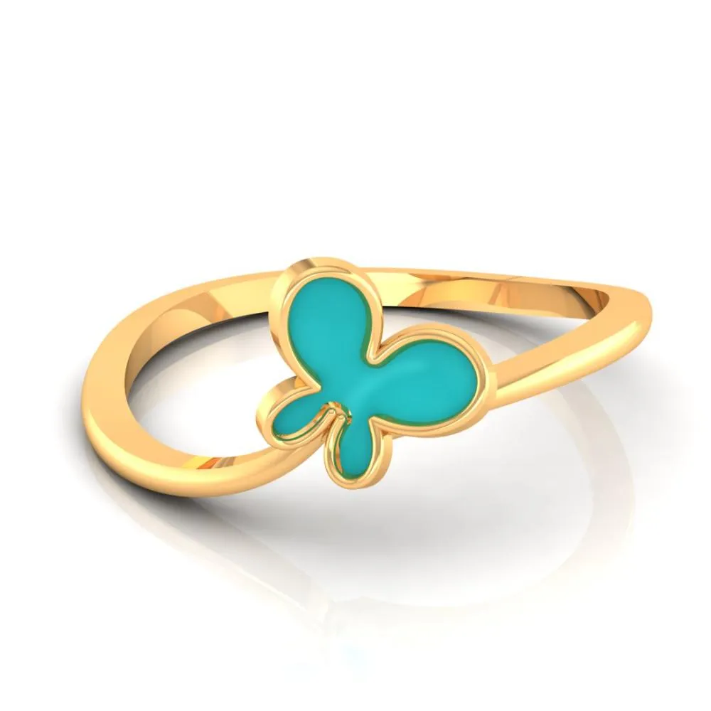 18k Gold Ring With A Butterfly On Top