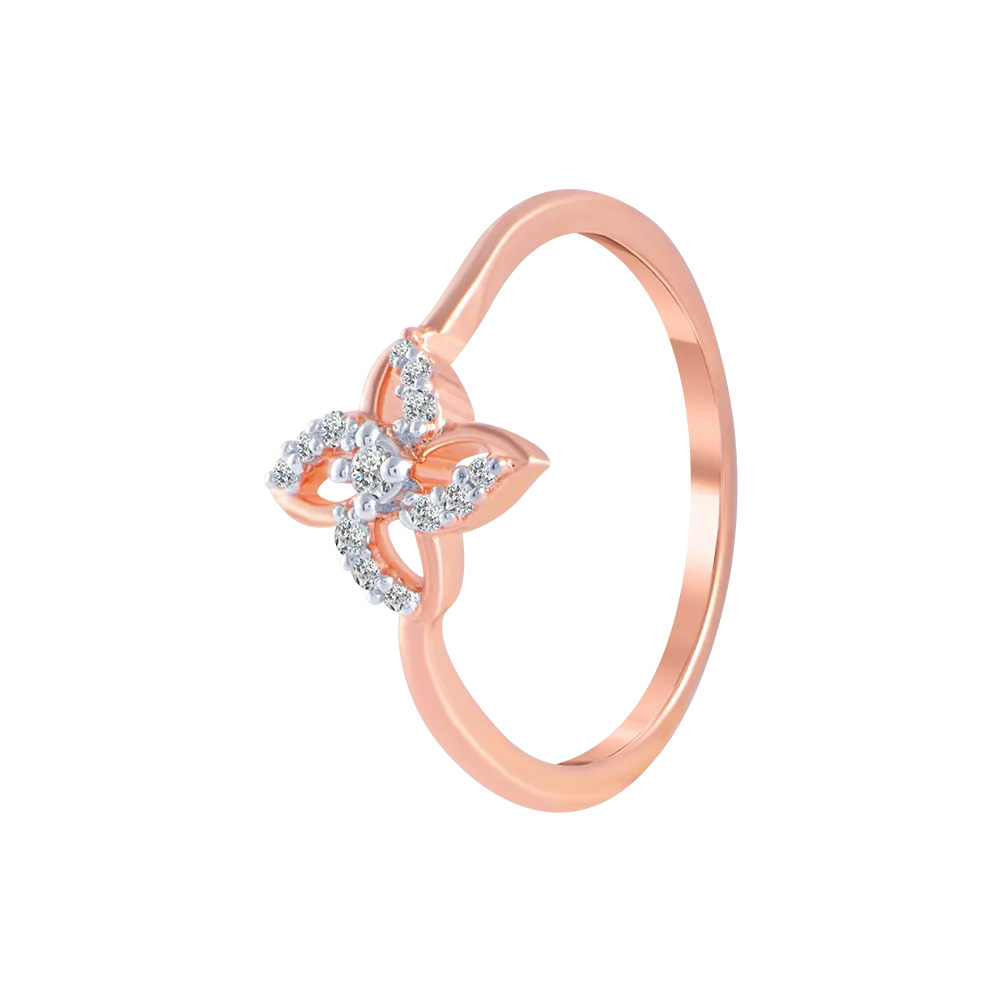18KT (750) Rose Gold And Diamond Ring For Women