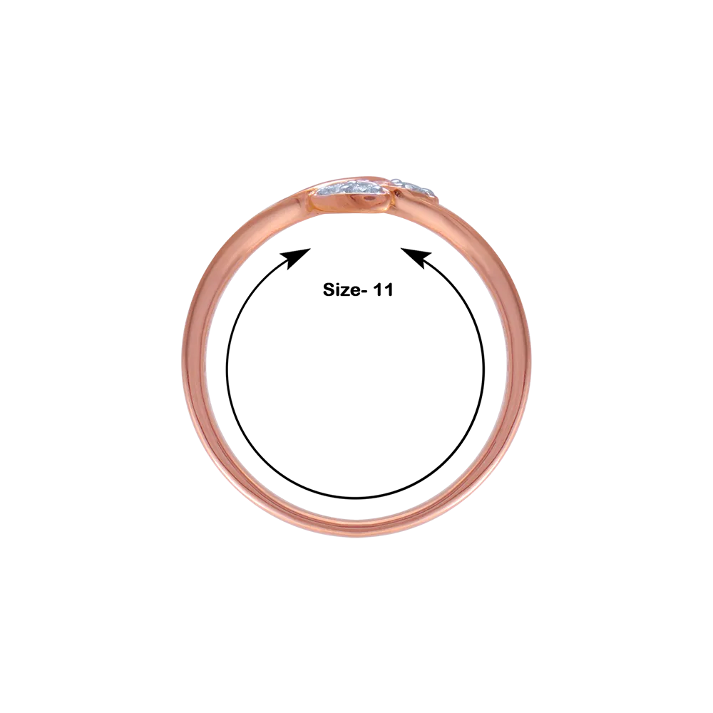 18KT (750) Rose Gold And Diamond Ring For Women