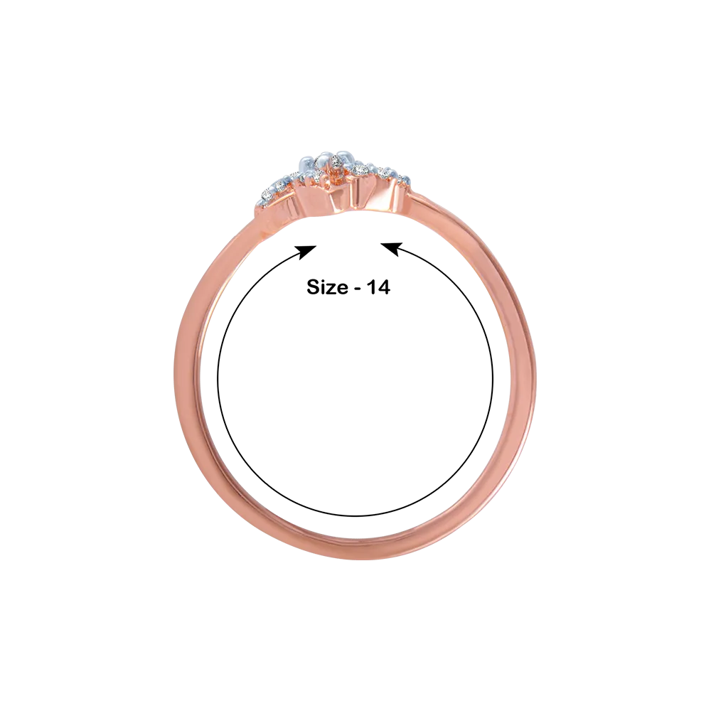 18KT (750) Rose Gold And Diamond Ring For Women